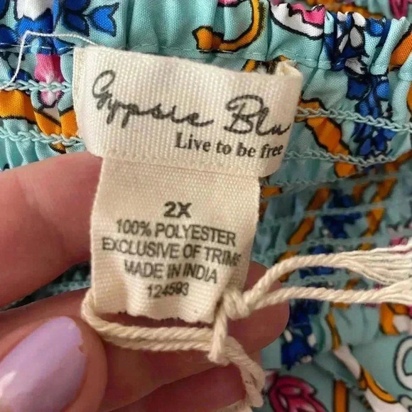 🆕Gippsy Blu Bohemian Multi Print Multicolor Maxi Tube Dress 2X🆕 - Picture 7 of 9